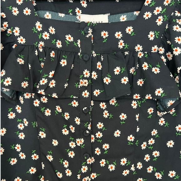 Topshop Womens Floral Romper Long Sleeve 6 NWT - Picture 4 of 10